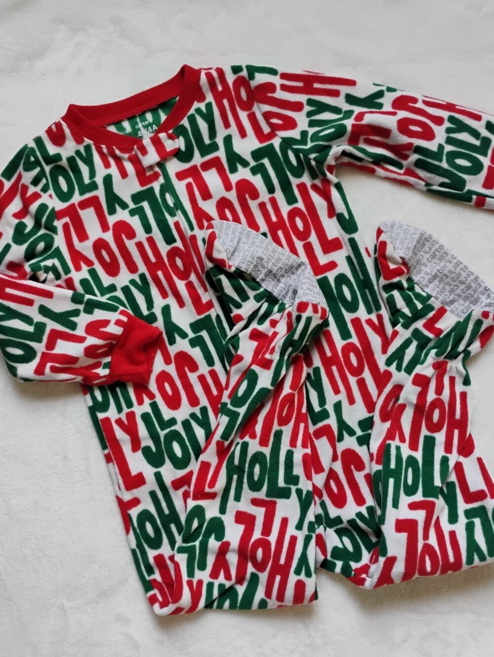 Holly Jolly Fleece Footed Sleeper | Christmas Holiday Jammies | Carter's 4T